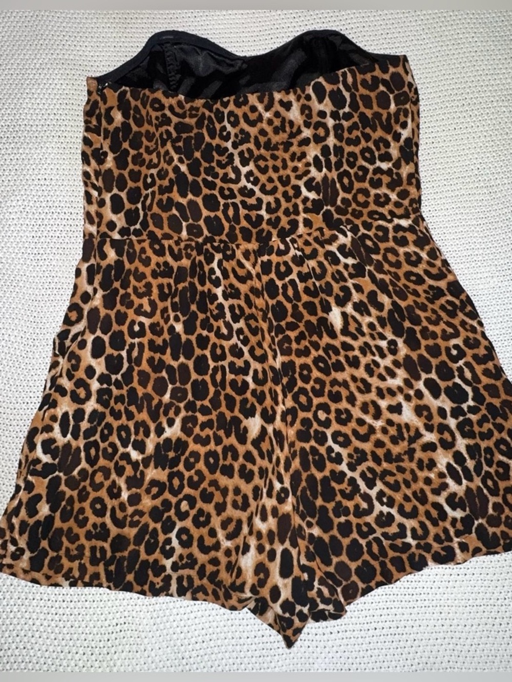 Strapless Leopard Print Romper